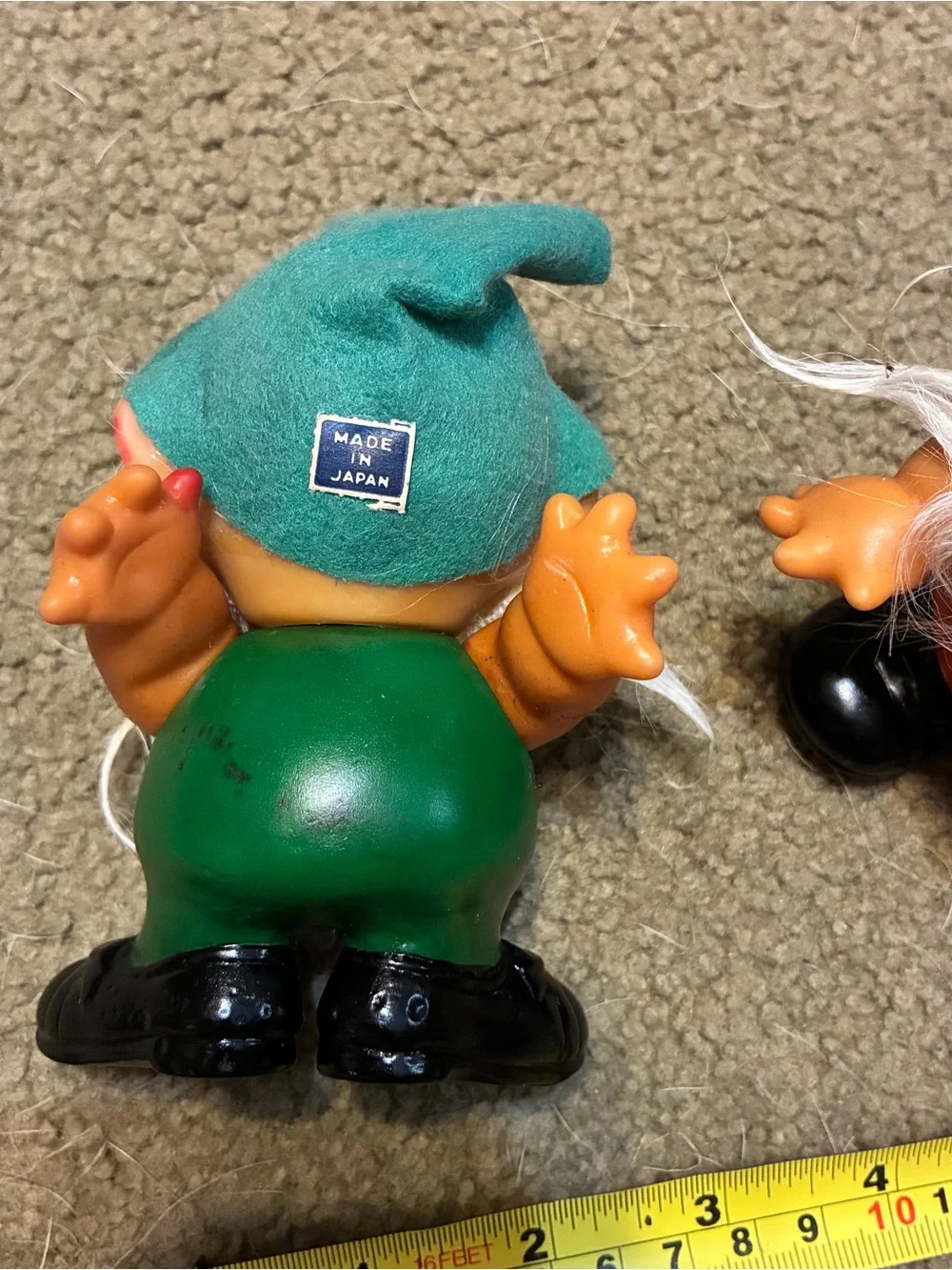 Set Of 2 Vintage Elf Gnome Rubber Dwarf Japan Lot RARE